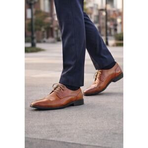 Bruno Marc Men's Brown Dress Shoes Classic Oxford Square Toe Lace Up Size 9